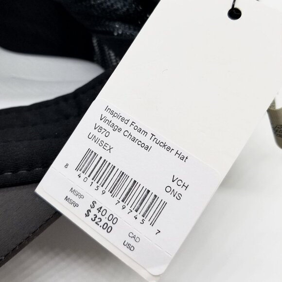 NEW Vuori Inspired Foam Trucker Hat Vintage Charcoal Unisex Athleisure Snapback - Picture 13 of 15